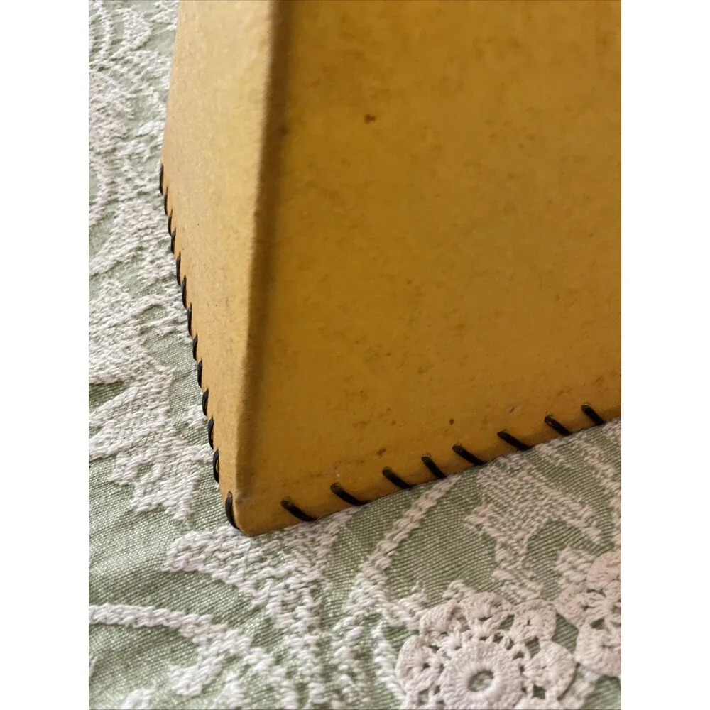 Vintage Mid Century Laced Lampshade Small Rectangle Rustic